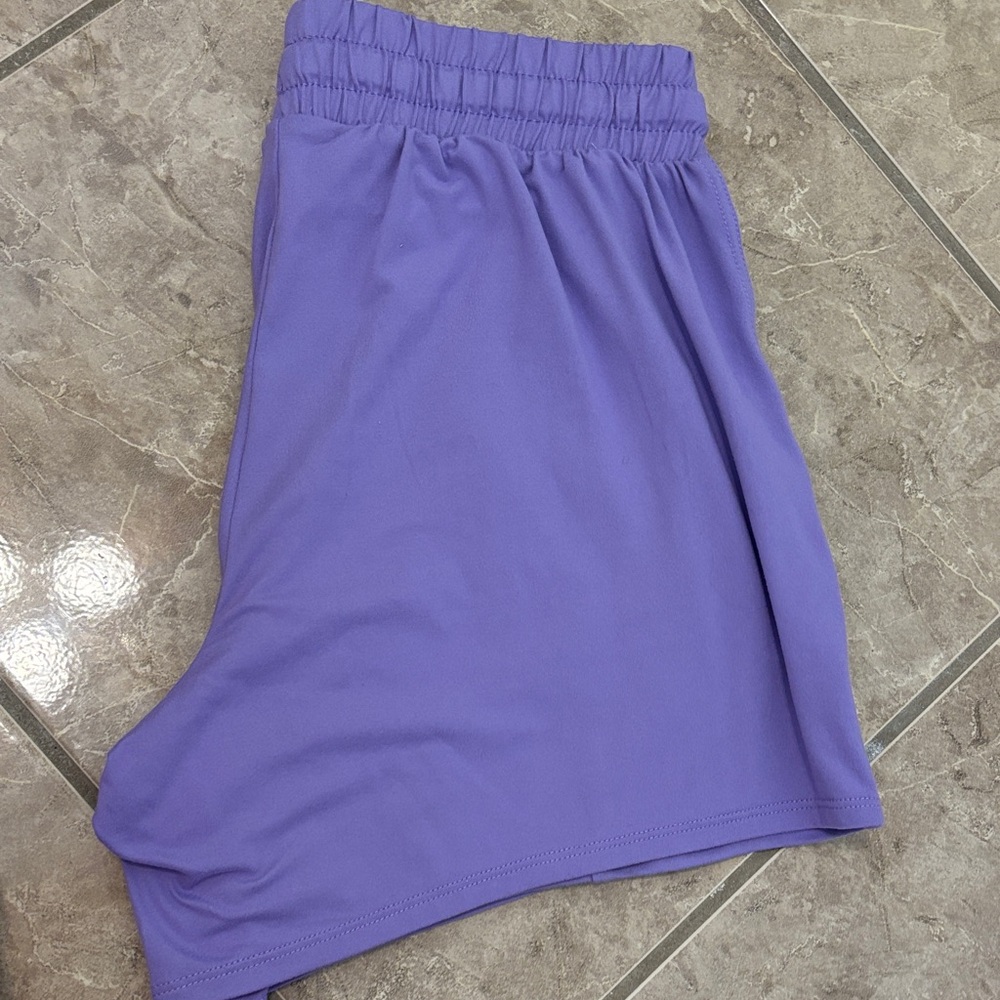 Purple Athletic Drawstring Shorts - Picture 2 of 5